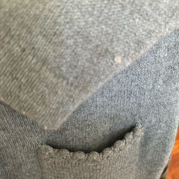 Vintage Ladies 36 Blue 2 Piece Classic Sweater Set Lambs Wool Mix Tank Cardigan - Picture 13 of 16